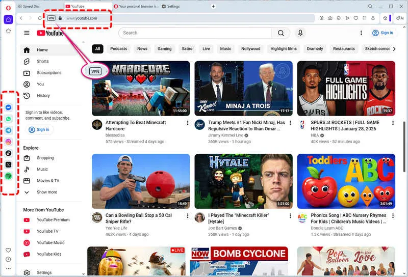 unblocked browsers Opera Browser