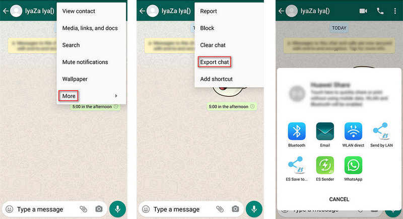 export whatsapp messages to Samsung Galaxy S25