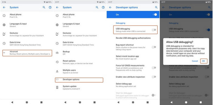 Debug Google Pixel 9