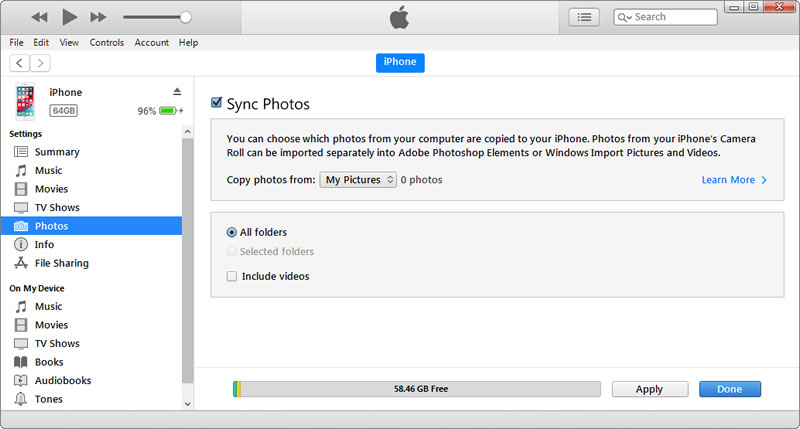use itunes to backup iPhone 16 photos to computer