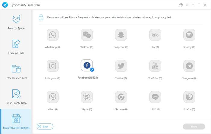 erase facebook messages by Syncios